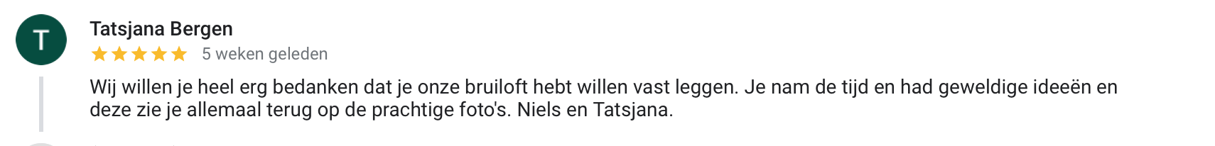 review van een bruidspaar uit Landsmeer