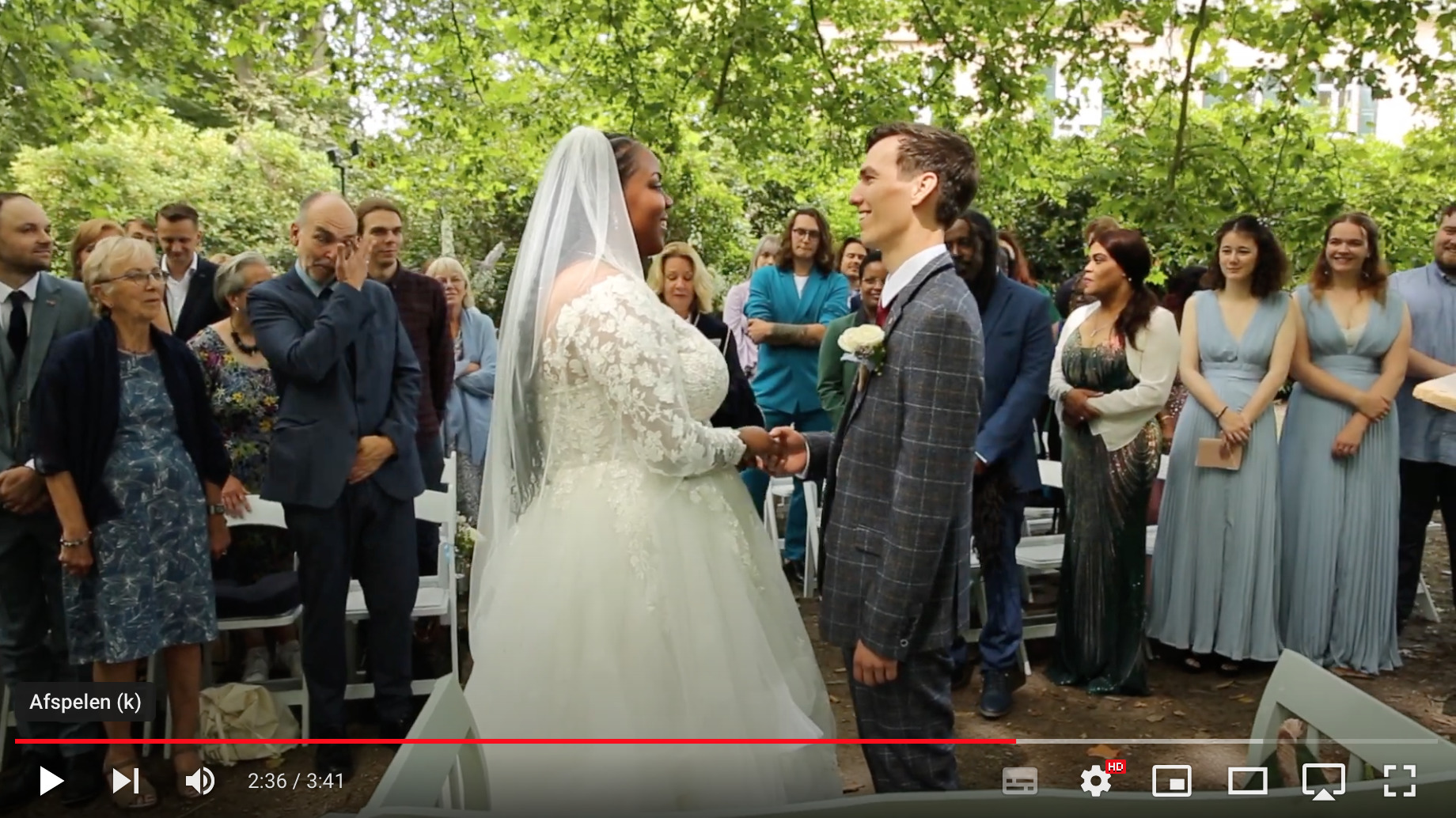 Ceremonie van een bruiloft op video